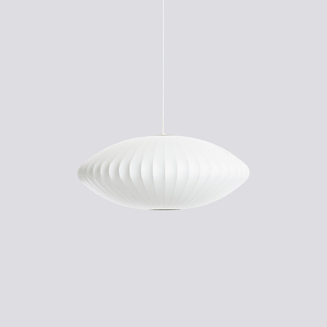 Mid-Century White Silk Pendant – Bubble Wireframe