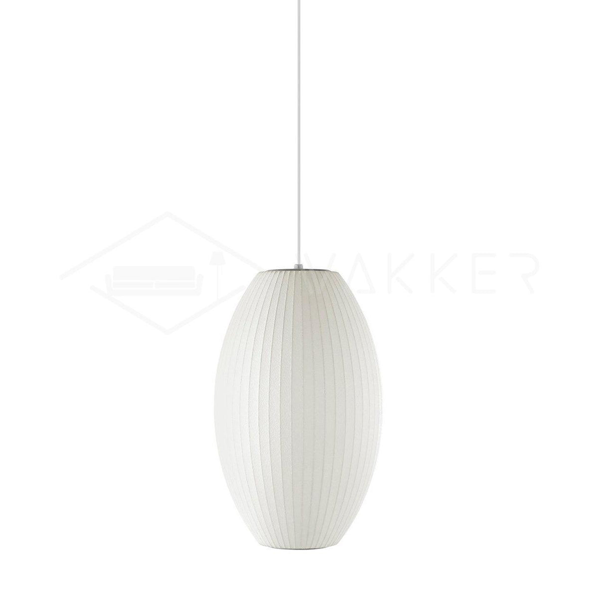 Mid-Century White Silk Pendant – Bubble Wireframe
