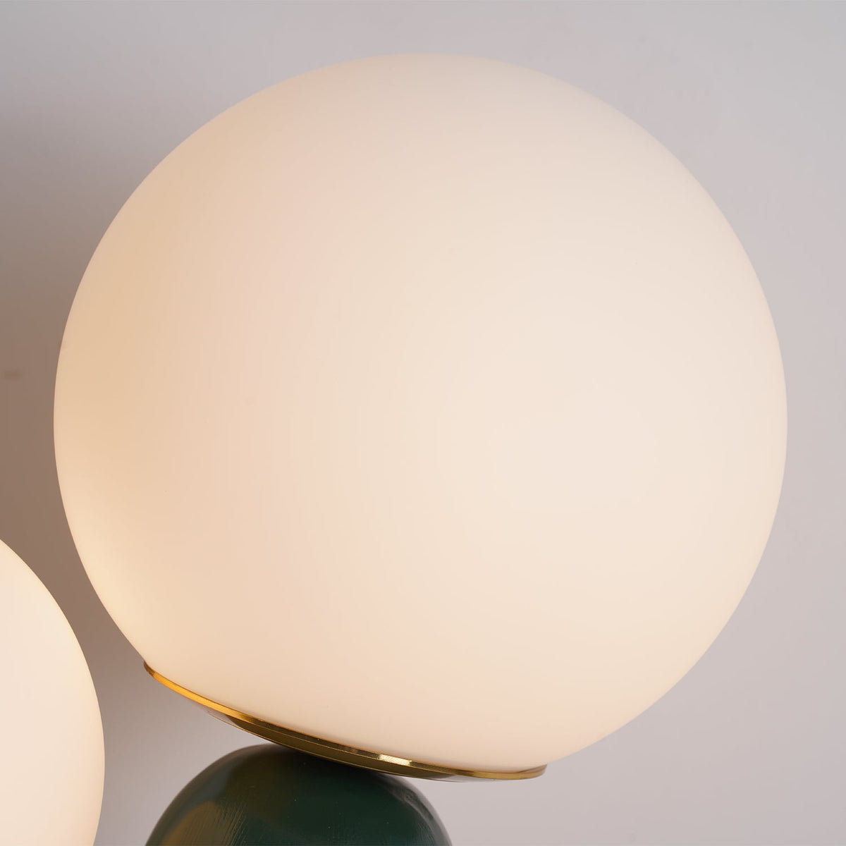 Contemporary Resin Table Lamp – Glass Globe Shade