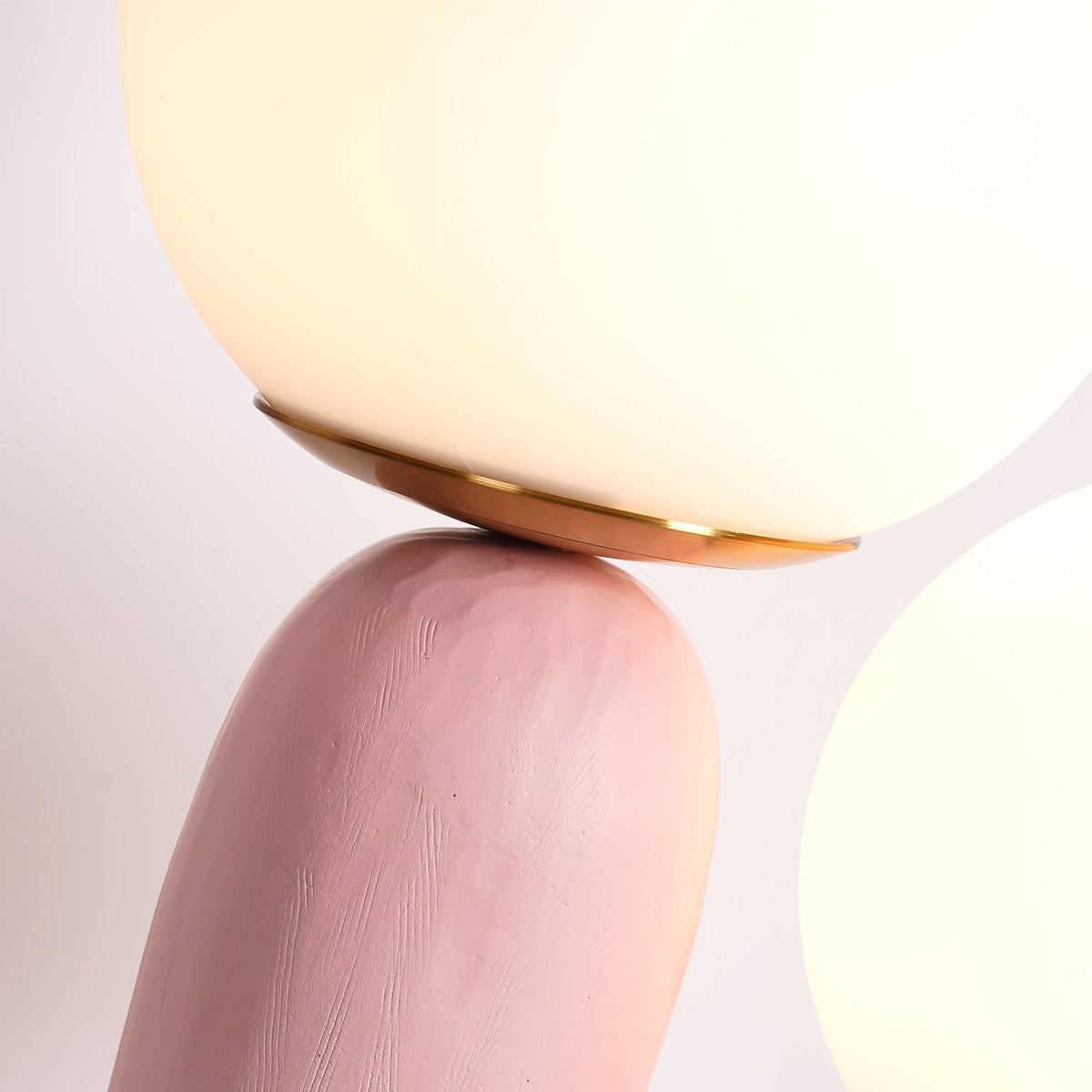 Contemporary Resin Table Lamp – Glass Globe Shade