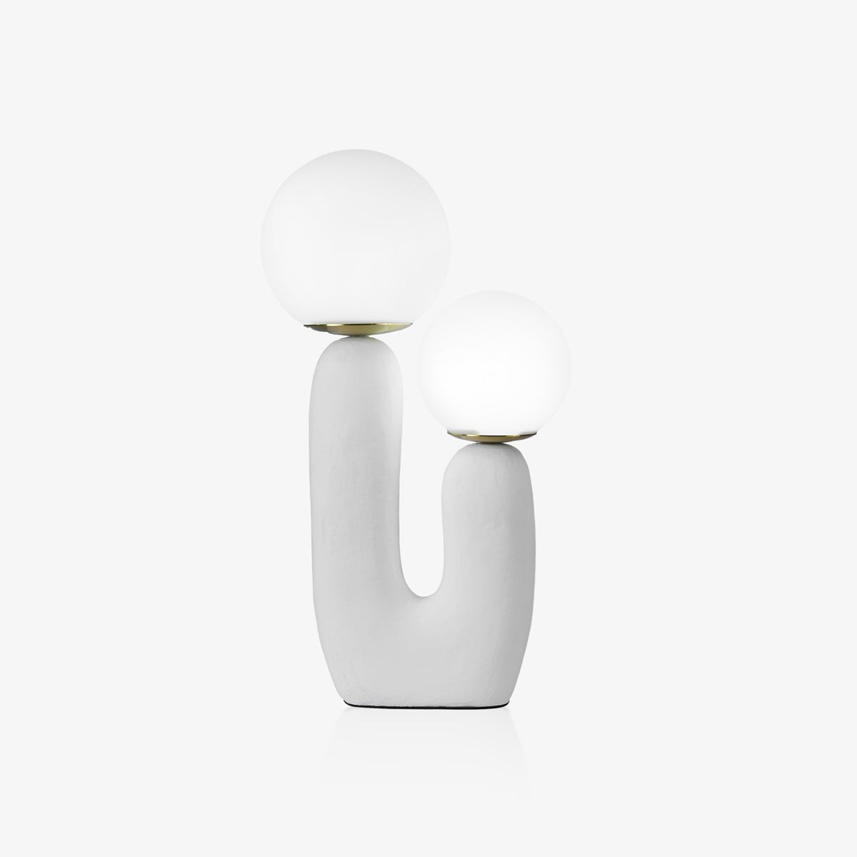 Contemporary Resin Table Lamp – Glass Globe Shade