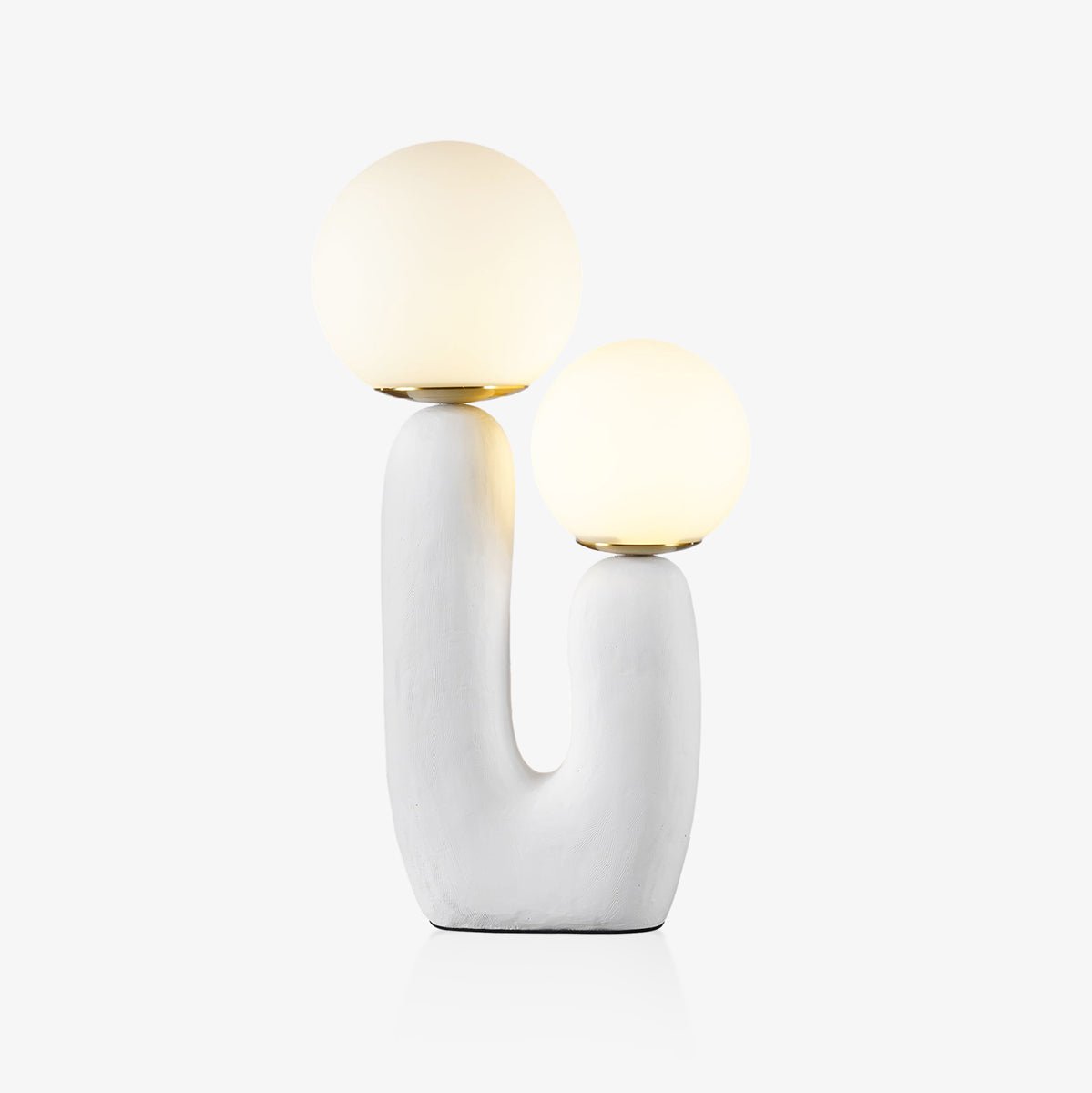 Contemporary Resin Table Lamp – Glass Globe Shade