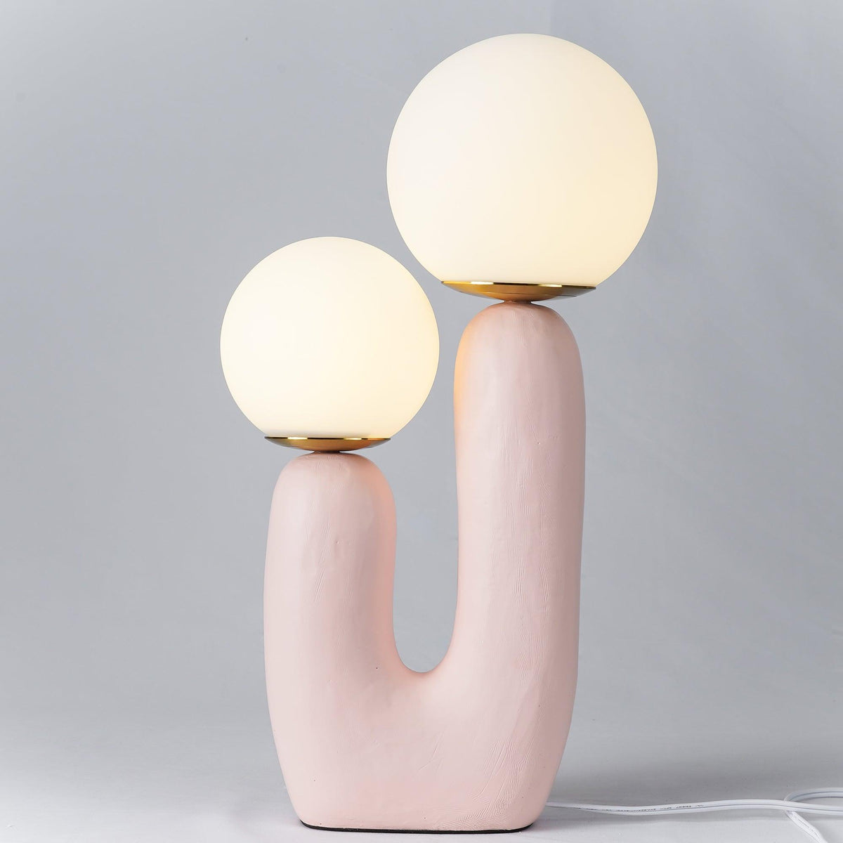 Contemporary Resin Table Lamp – Glass Globe Shade