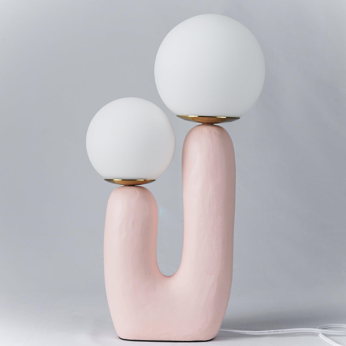 Contemporary Resin Table Lamp – Glass Globe Shade