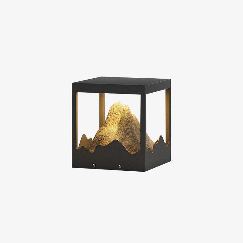 Unique Black Garden Light – Mountain Solar Light for Patio