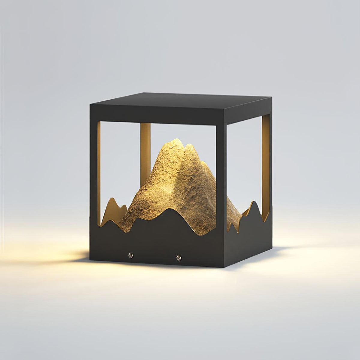 Unique Black Garden Light – Mountain Solar Light for Patio