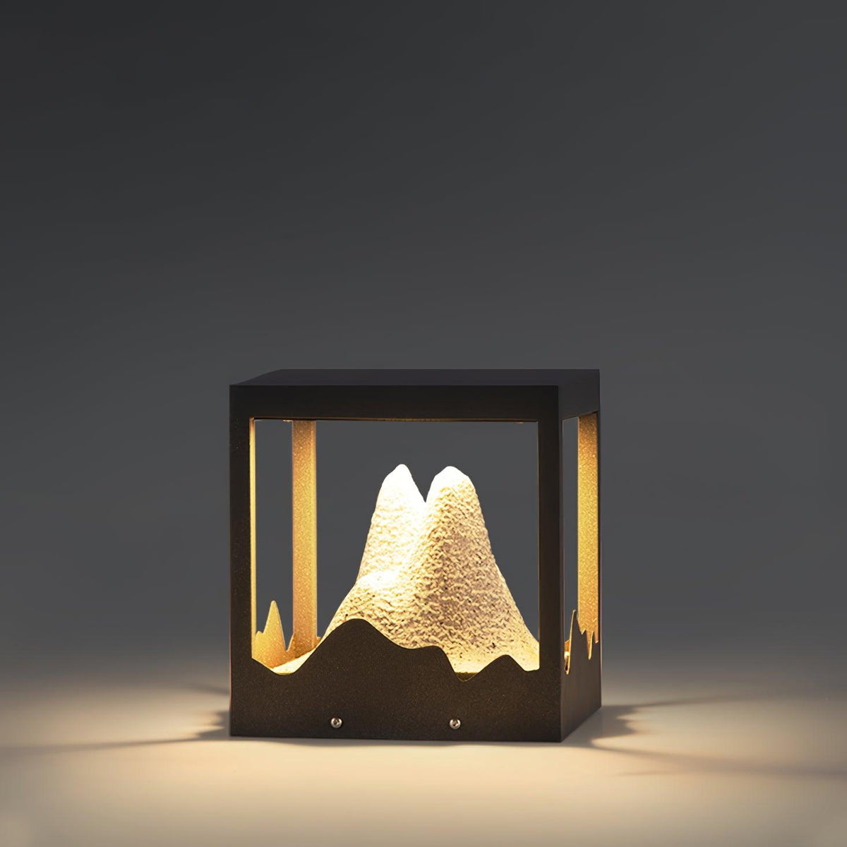 Unique Black Garden Light – Mountain Solar Light for Patio