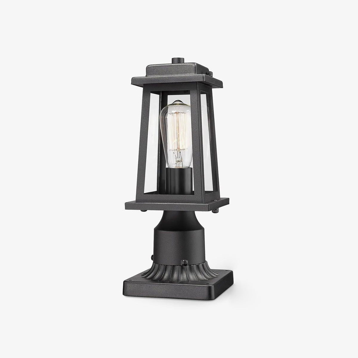 Classic Black Lantern Post Light – Glass Post Top for Yard