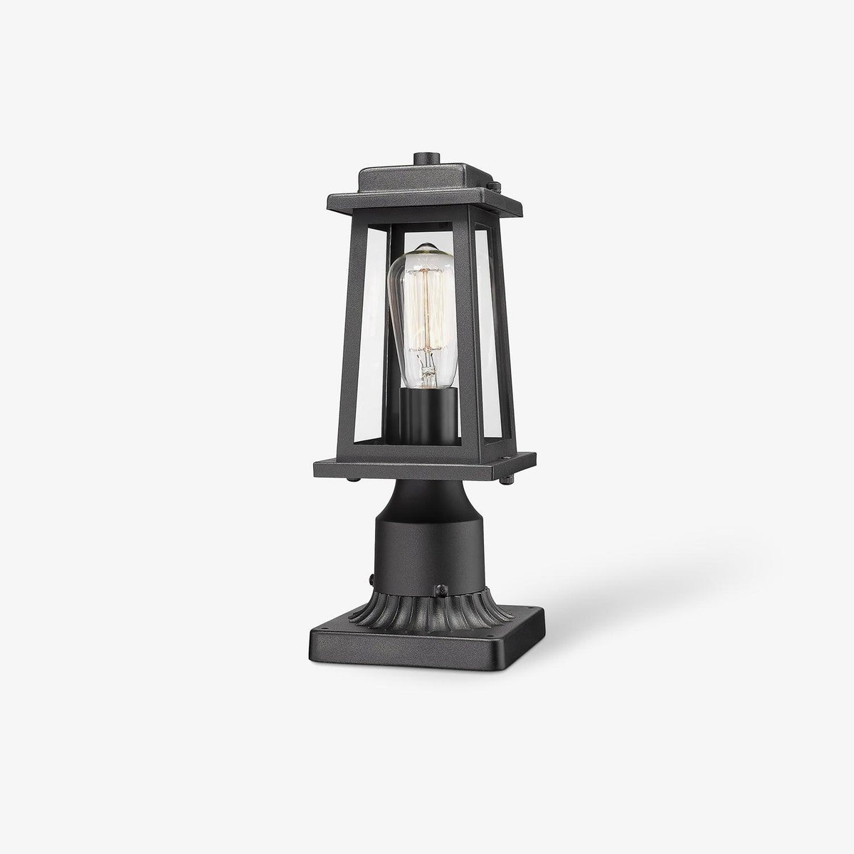 Classic Black Lantern Post Light – Glass Post Top for Yard