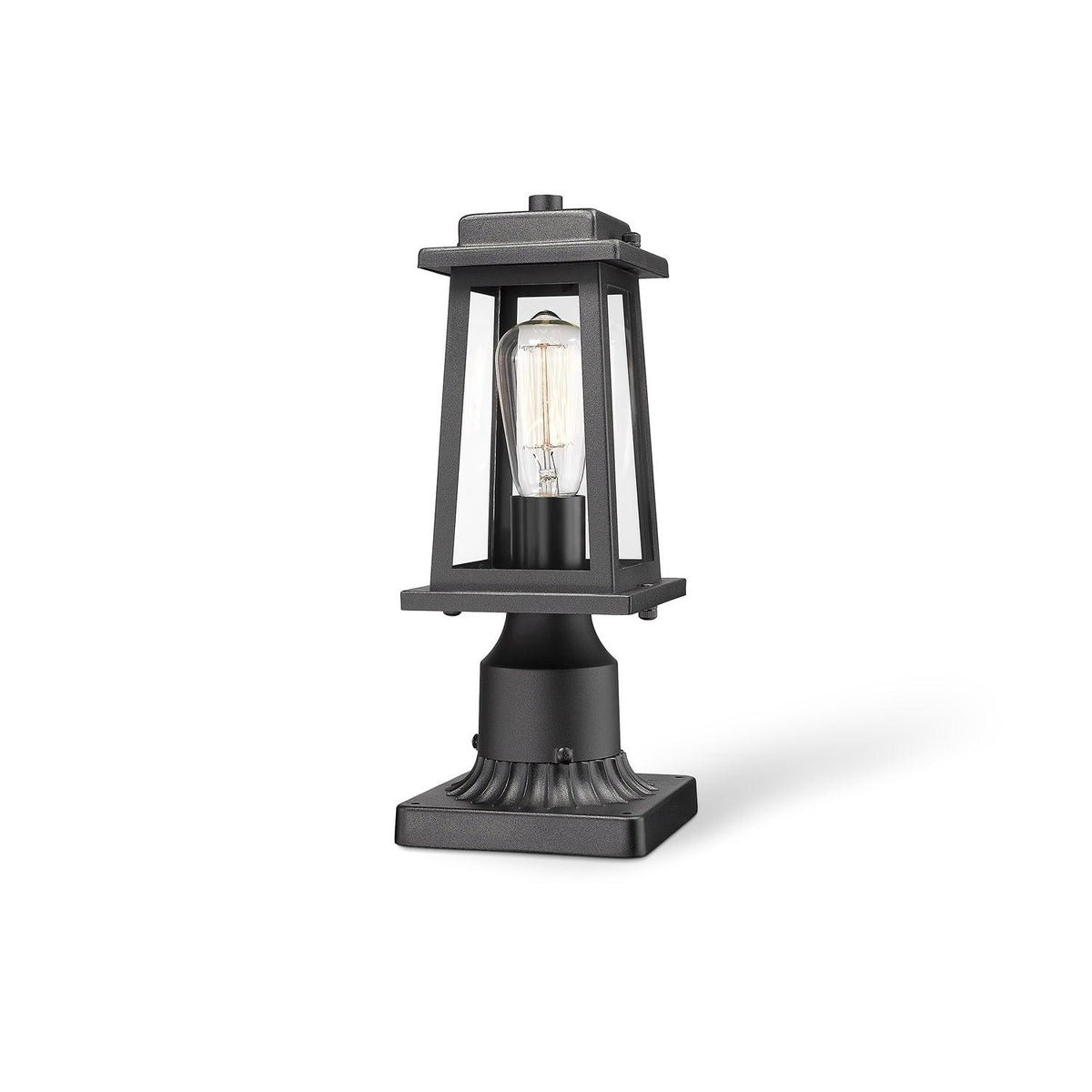 Classic Black Lantern Post Light – Glass Post Top for Yard