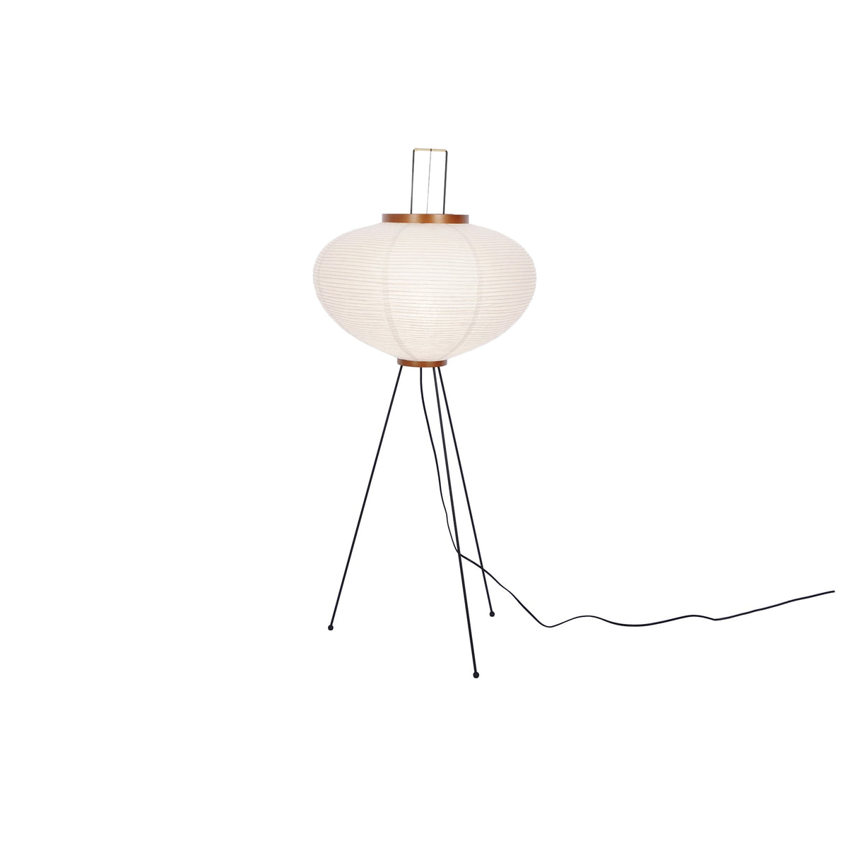 Japandi White Rice Paper Floor Lamp – Bamboo Rib