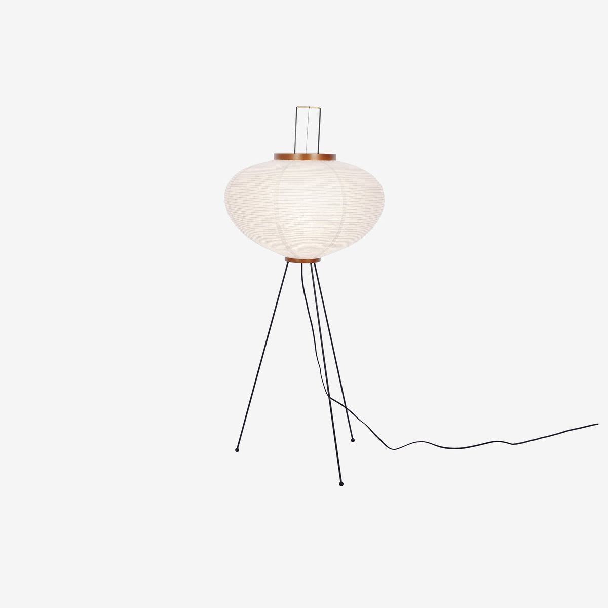 Japandi White Rice Paper Floor Lamp – Bamboo Rib