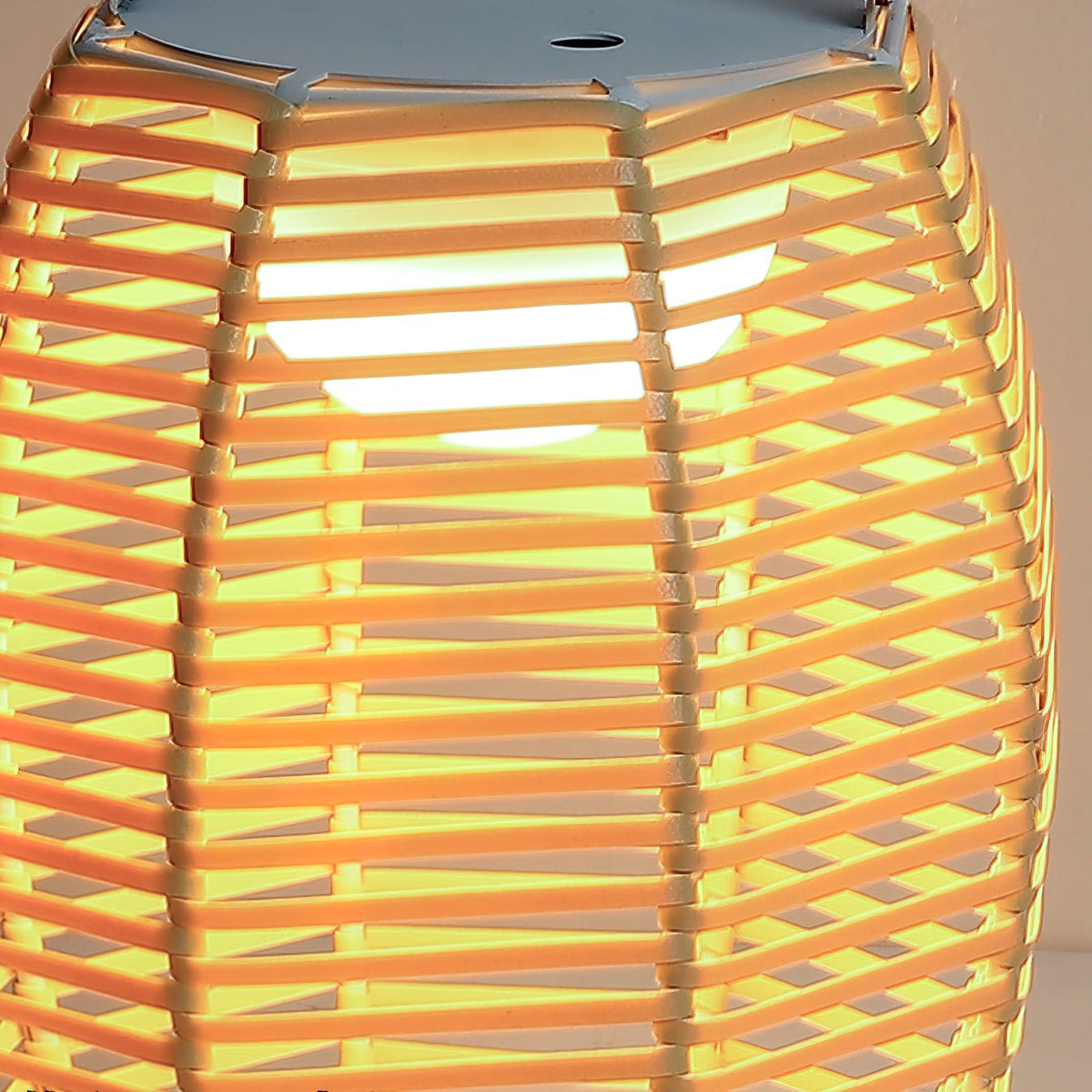 Boho Rattan Lantern Table Lamp – Cordless Lamp for Patio