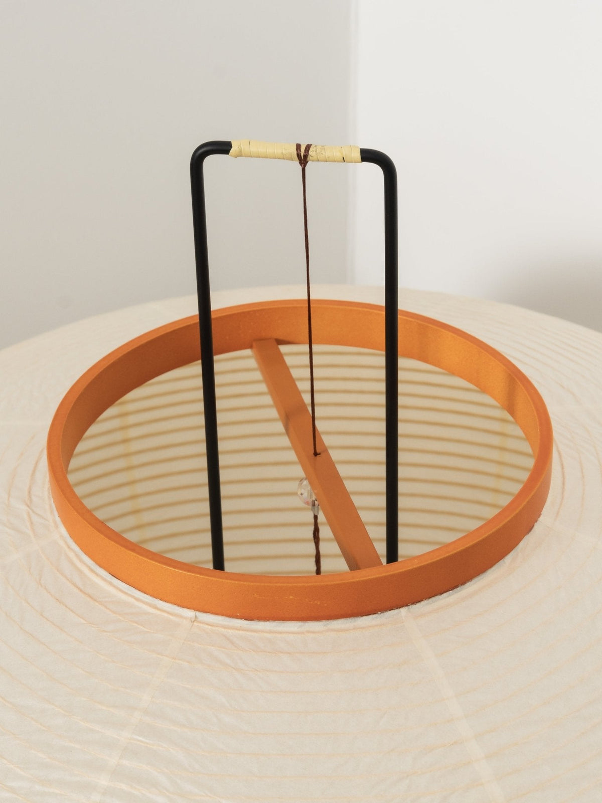 Japandi White Rice Paper Floor Lamp – Bamboo Rib