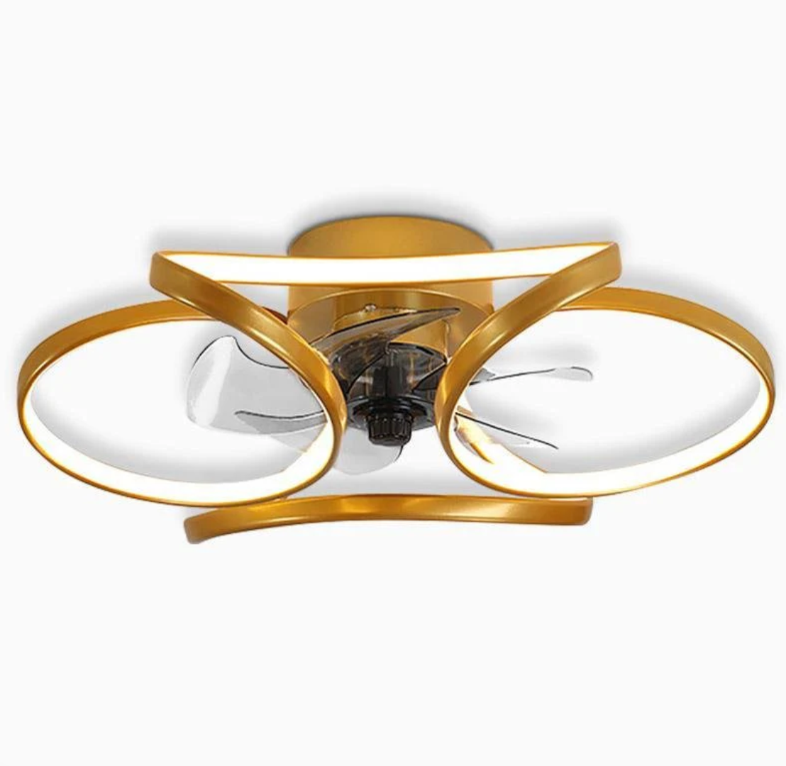 Fenoss Flower Ceiling Fan with Light Modern Flush Mount LED Ceiling Fan with Remote