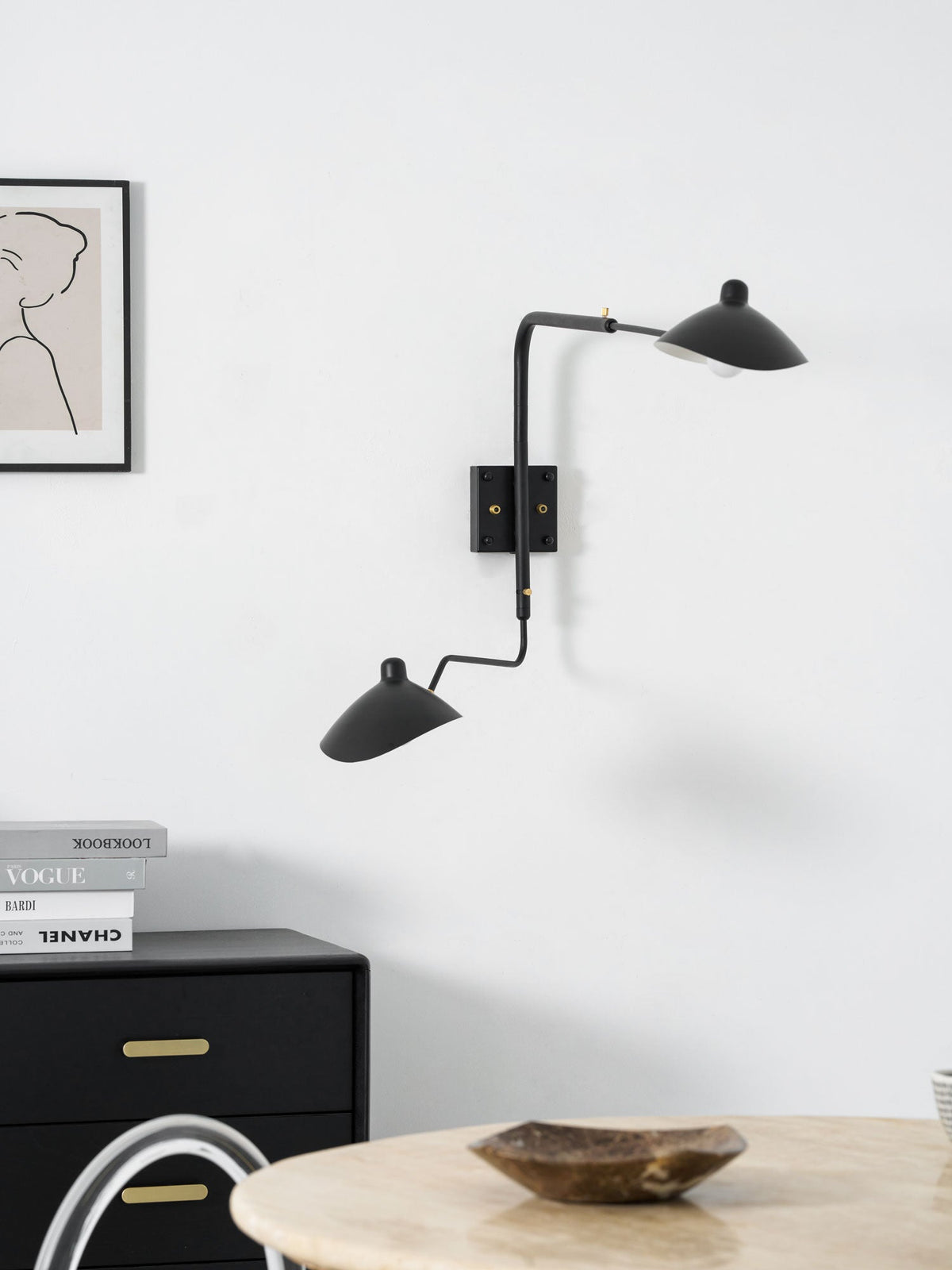 Mid-Century Metal Wall Sconce – Rotating Swing Arm
