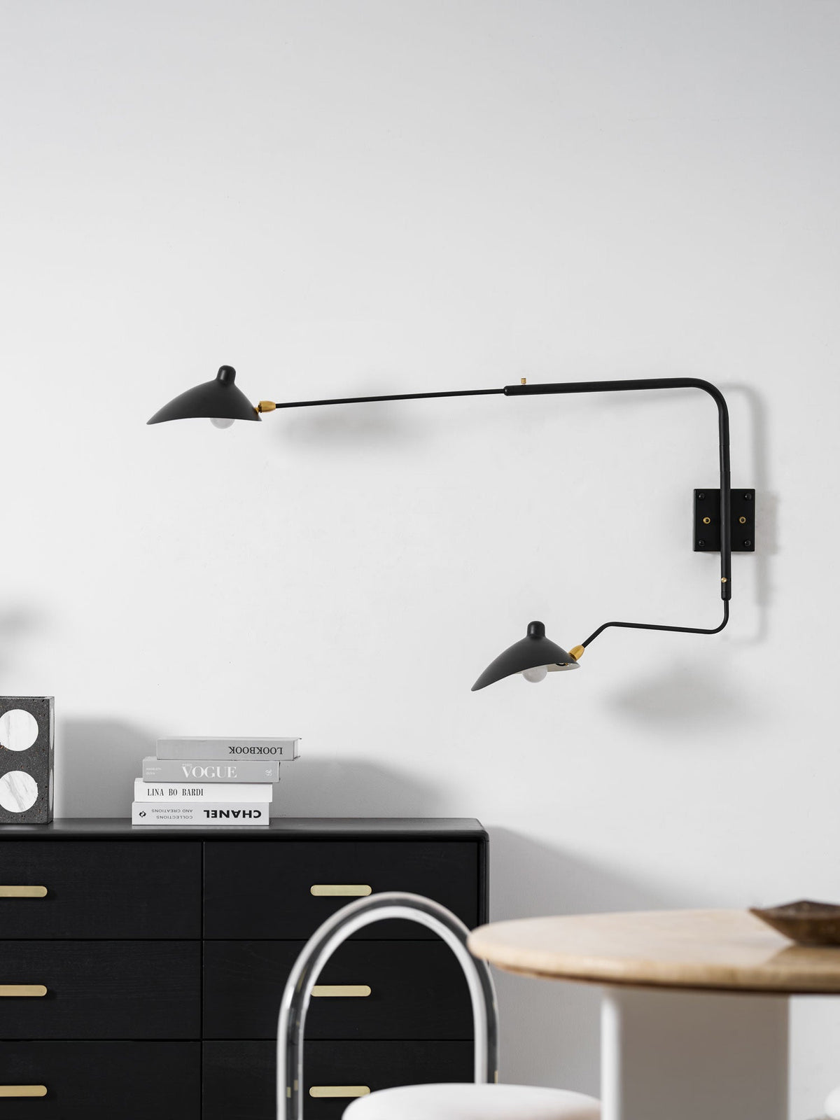 Mid-Century Metal Wall Sconce – Rotating Swing Arm