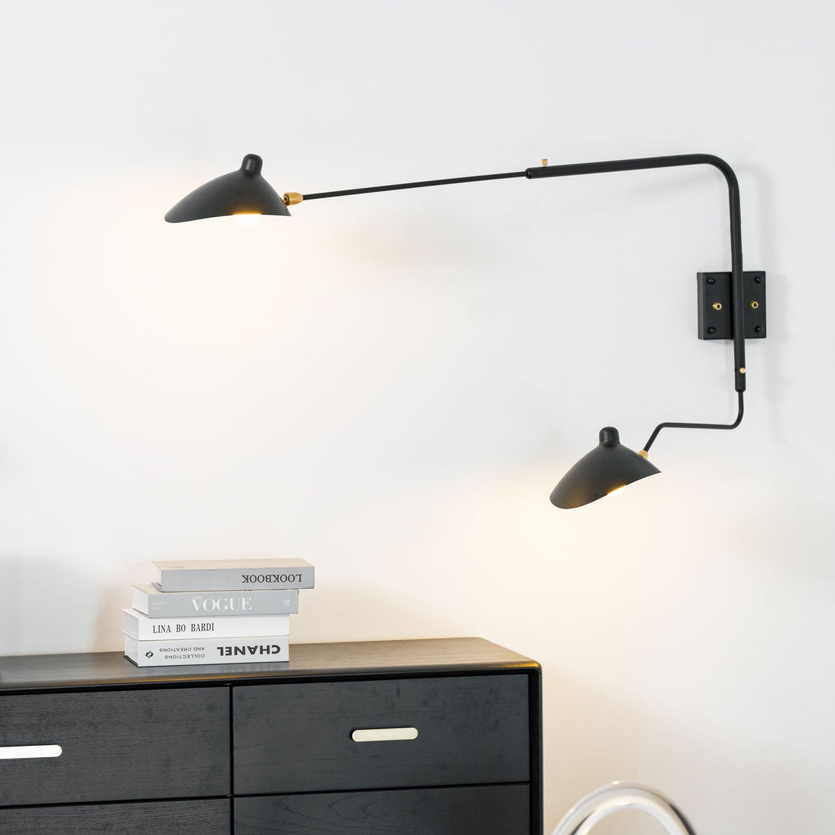 Mid-Century Metal Wall Sconce – Rotating Swing Arm