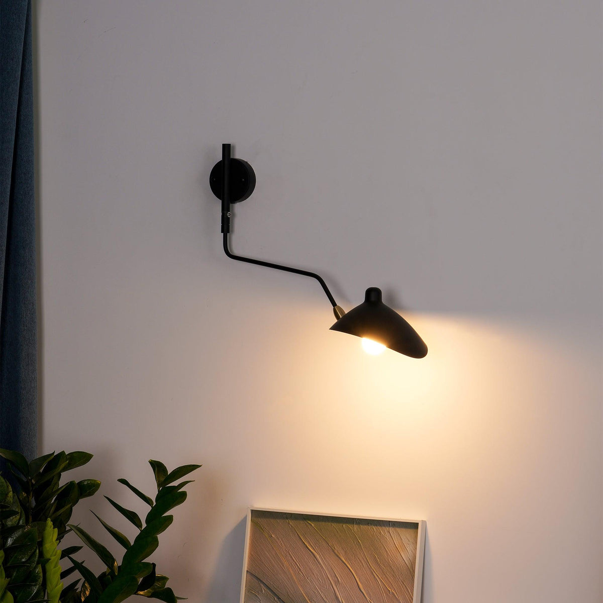 Mid-Century Metal Wall Sconce – Rotating Swing Arm