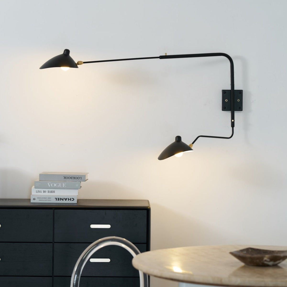 Mid-Century Metal Wall Sconce – Rotating Swing Arm