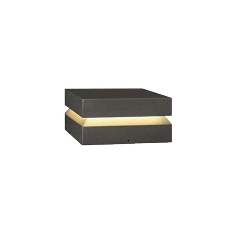 Modern Grey Square Post Light – Low Pillar Light for Gate