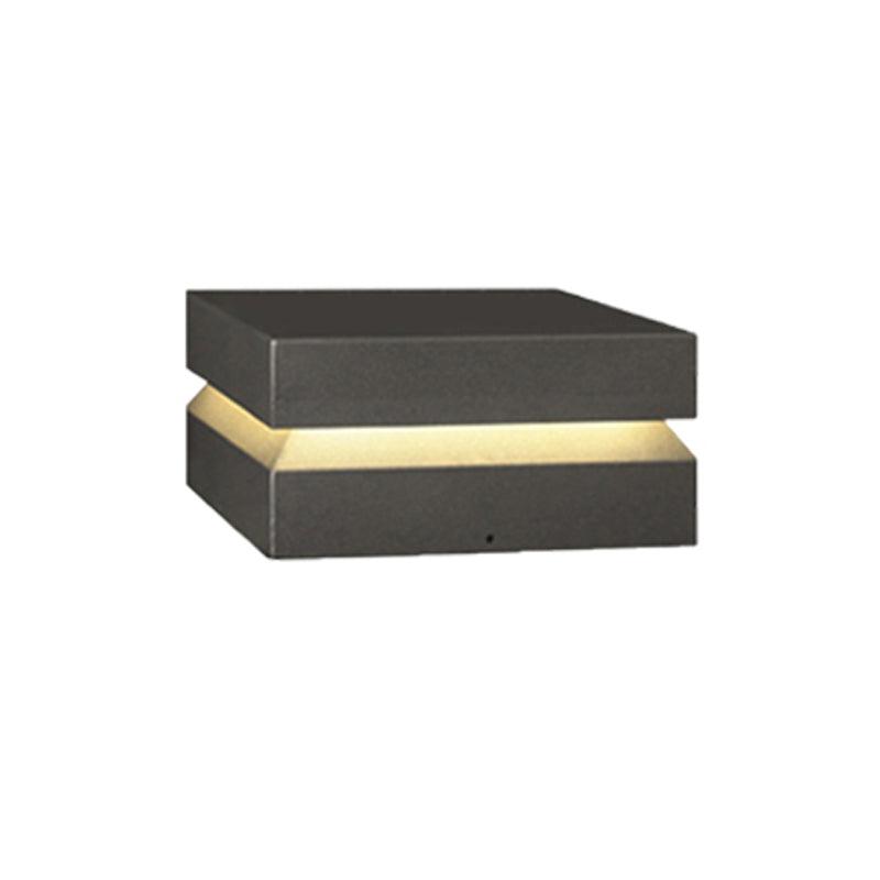Modern Grey Square Post Light – Low Pillar Light for Gate