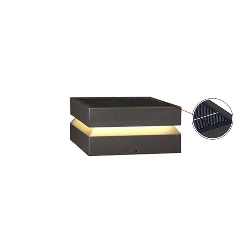 Modern Grey Square Post Light – Low Pillar Light for Gate