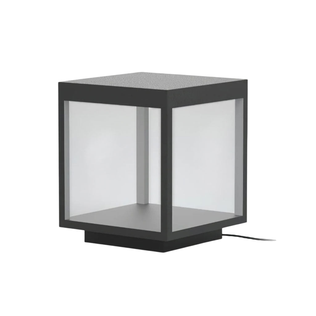 Modern Silver Frame Post Light – Pillar Light for Patio