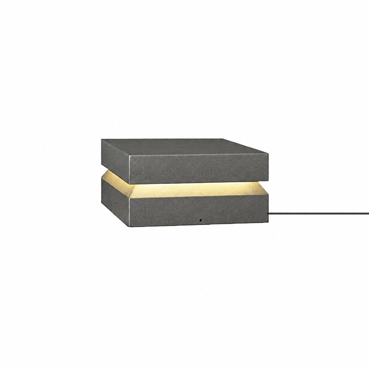 Modern Grey Square Post Light – Low Pillar Light for Gate