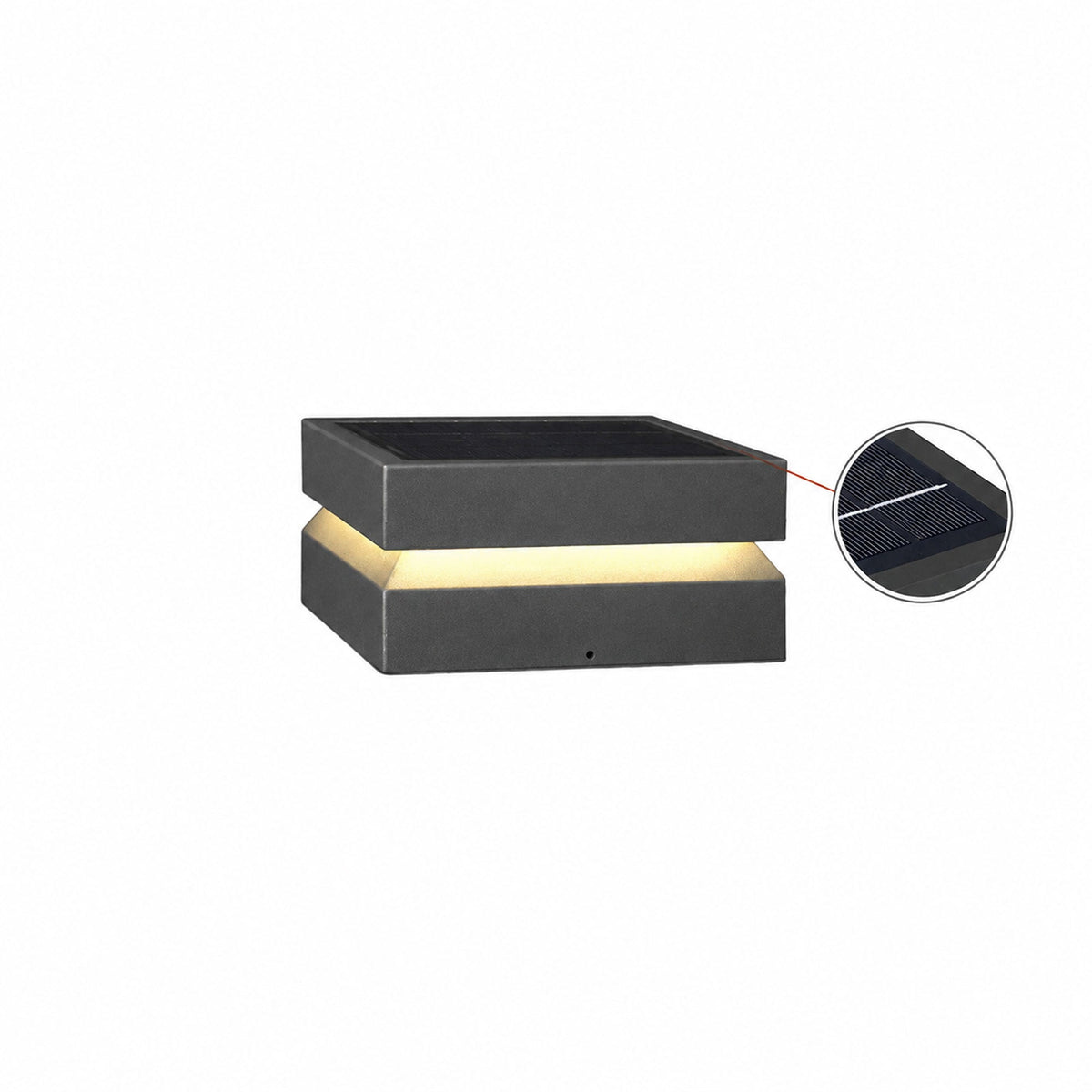 Modern Grey Square Post Light – Low Pillar Light for Gate