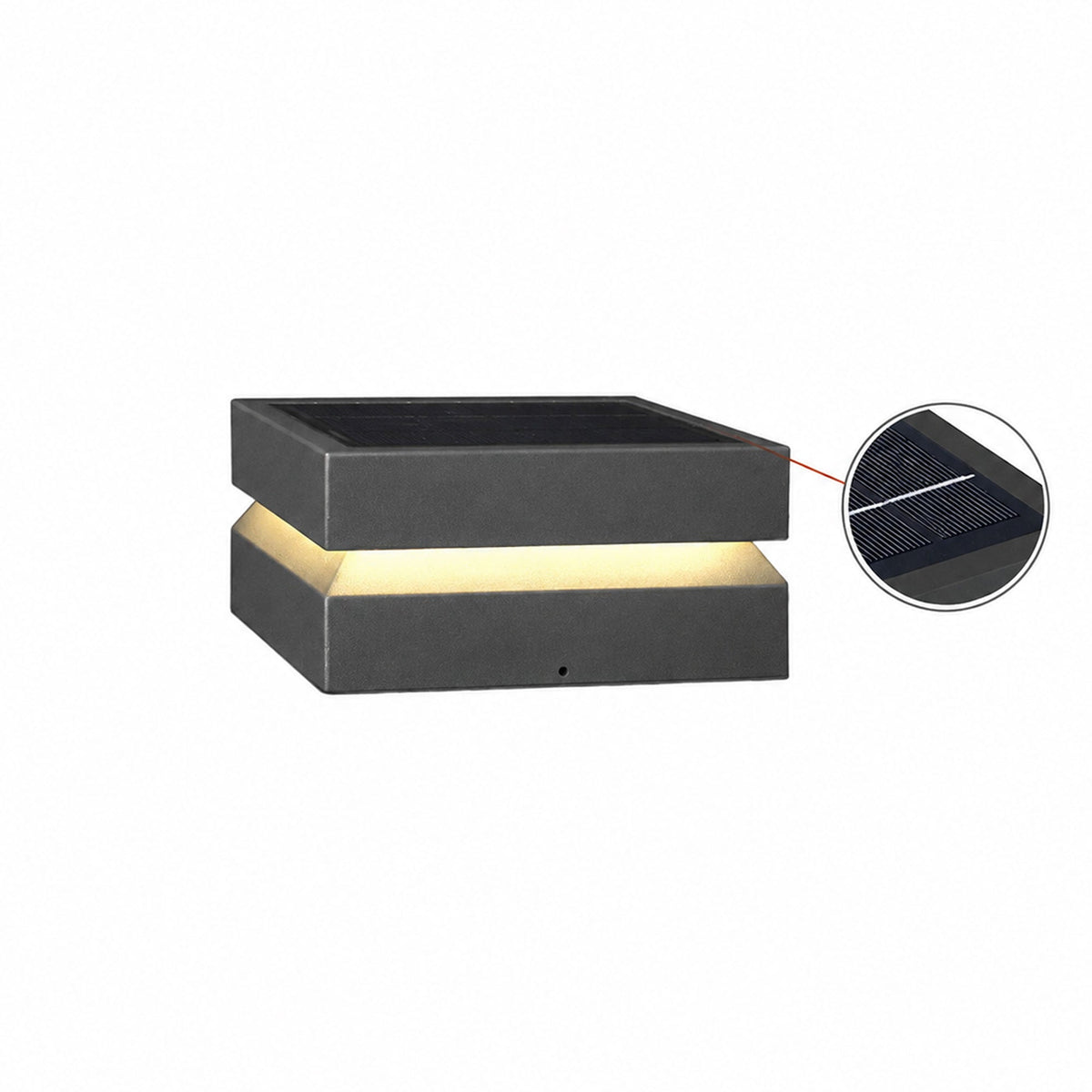 Modern Grey Square Post Light – Low Pillar Light for Gate