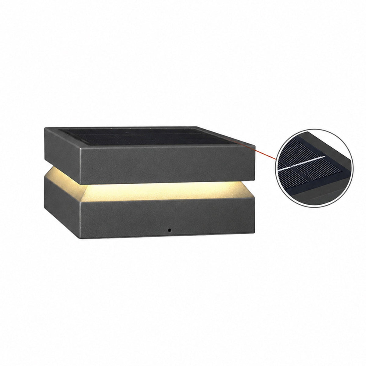 Modern Grey Square Post Light – Low Pillar Light for Gate