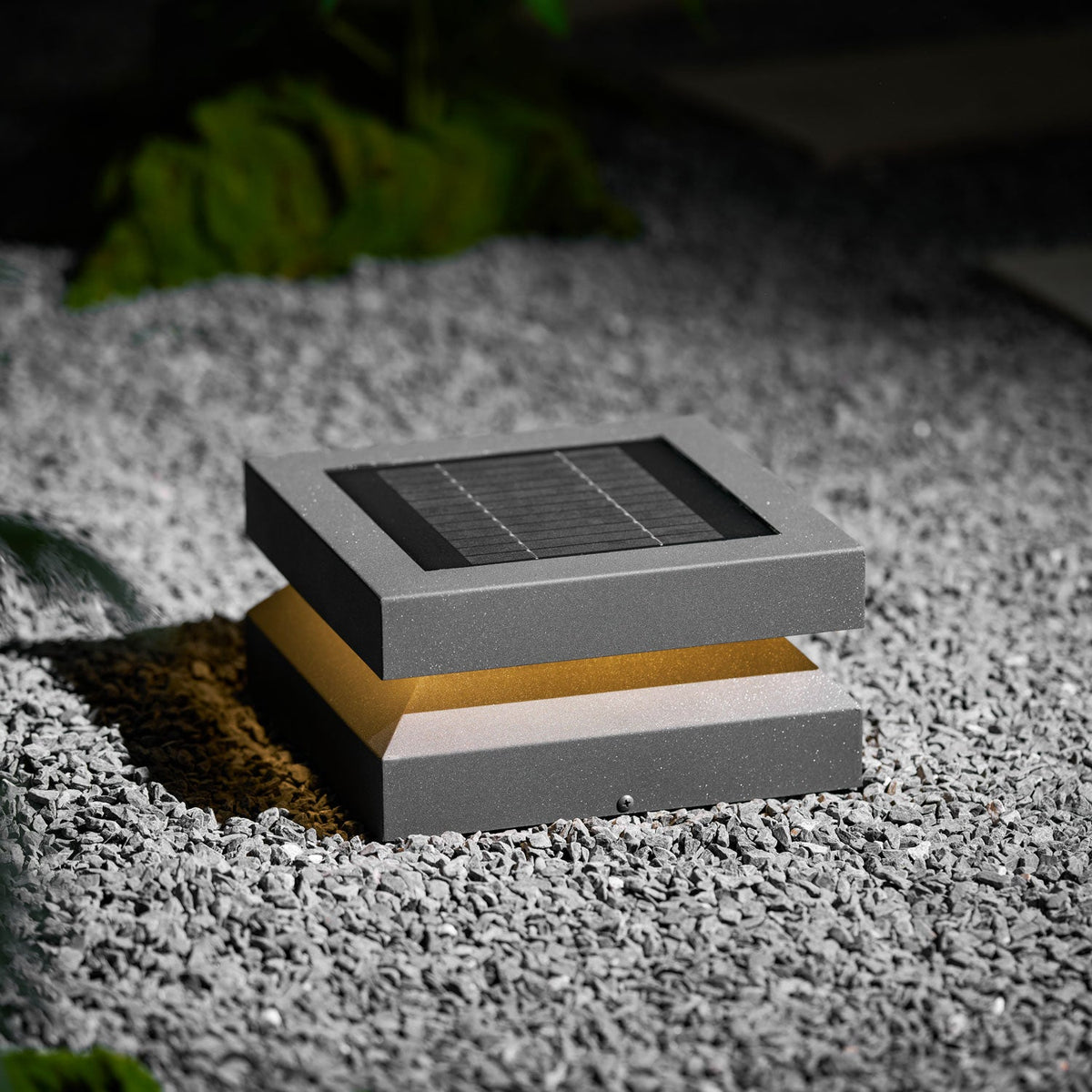 Modern Grey Square Post Light – Low Pillar Light for Gate