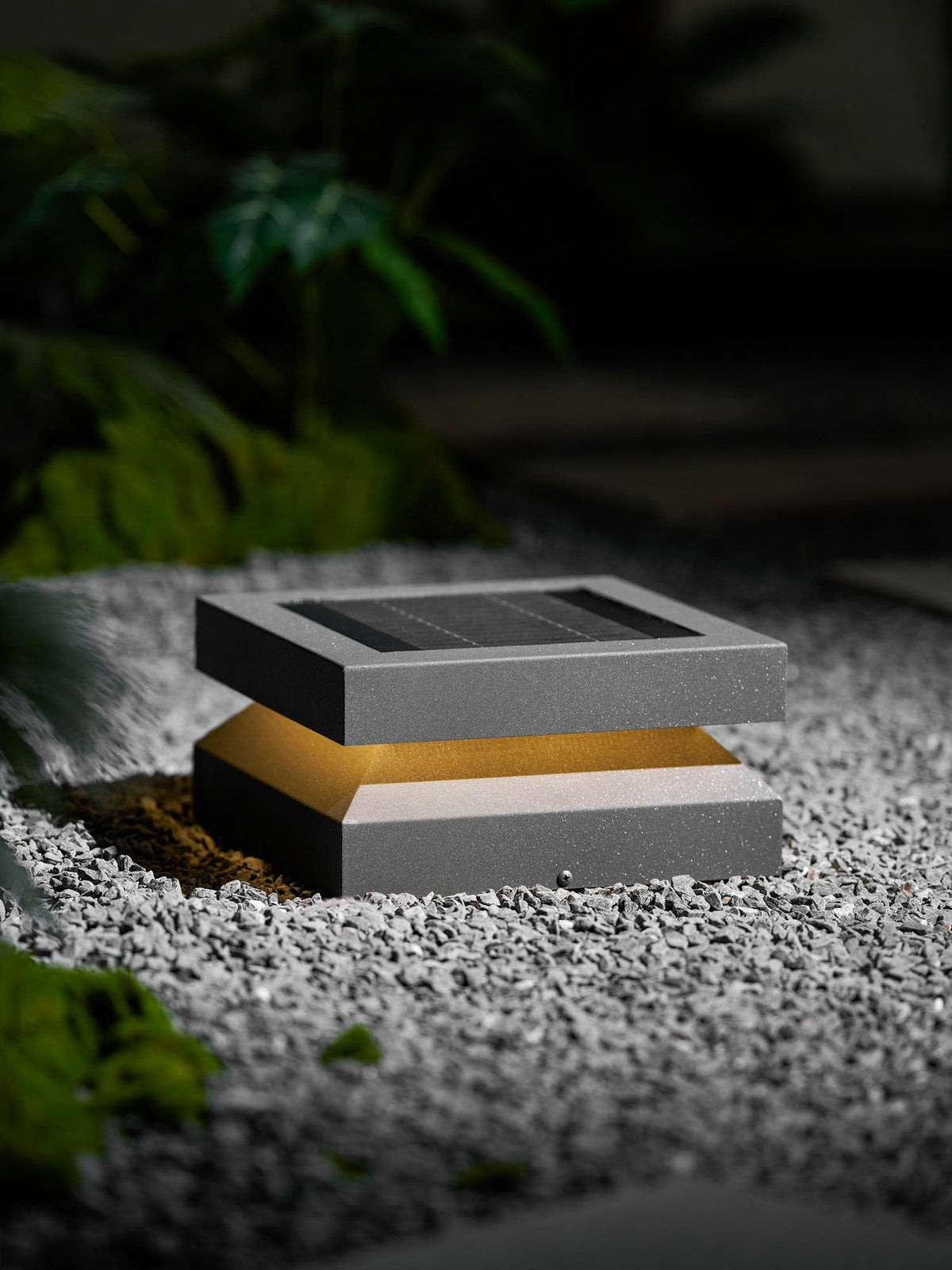 Modern Grey Square Post Light – Low Pillar Light for Gate