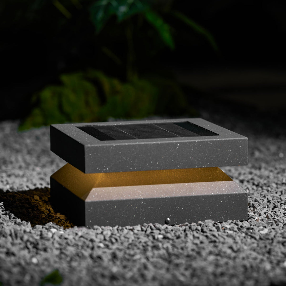 Modern Grey Square Post Light – Low Pillar Light for Gate