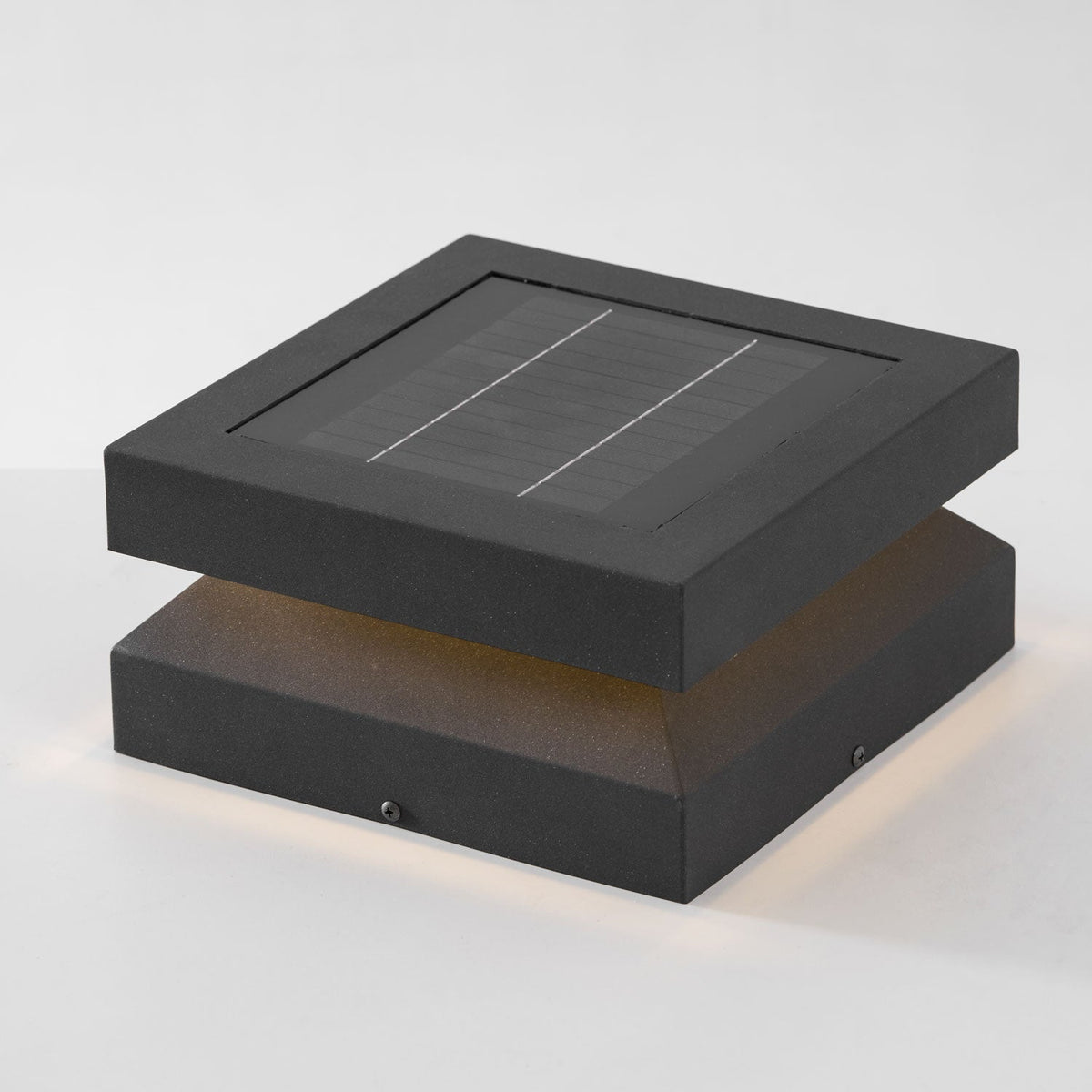 Modern Grey Square Post Light – Low Pillar Light for Gate