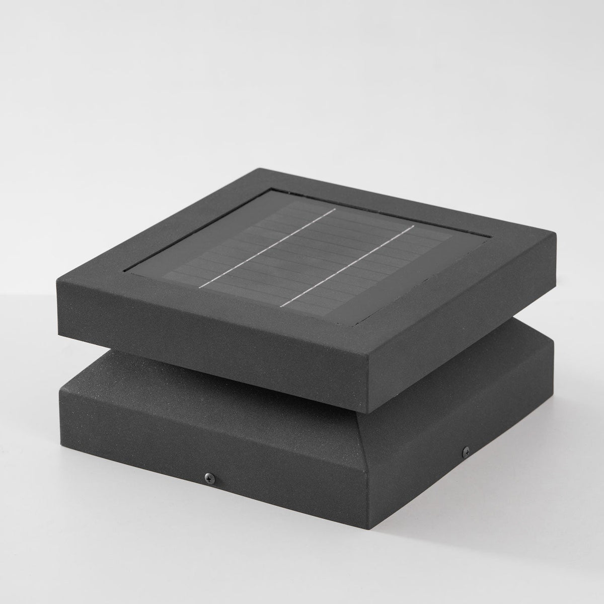 Modern Grey Square Post Light – Low Pillar Light for Gate