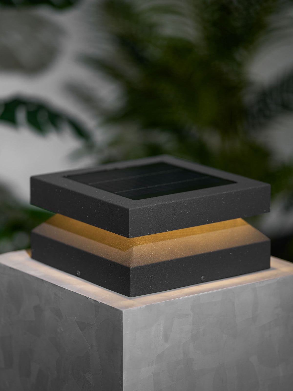 Modern Grey Square Post Light – Low Pillar Light for Gate
