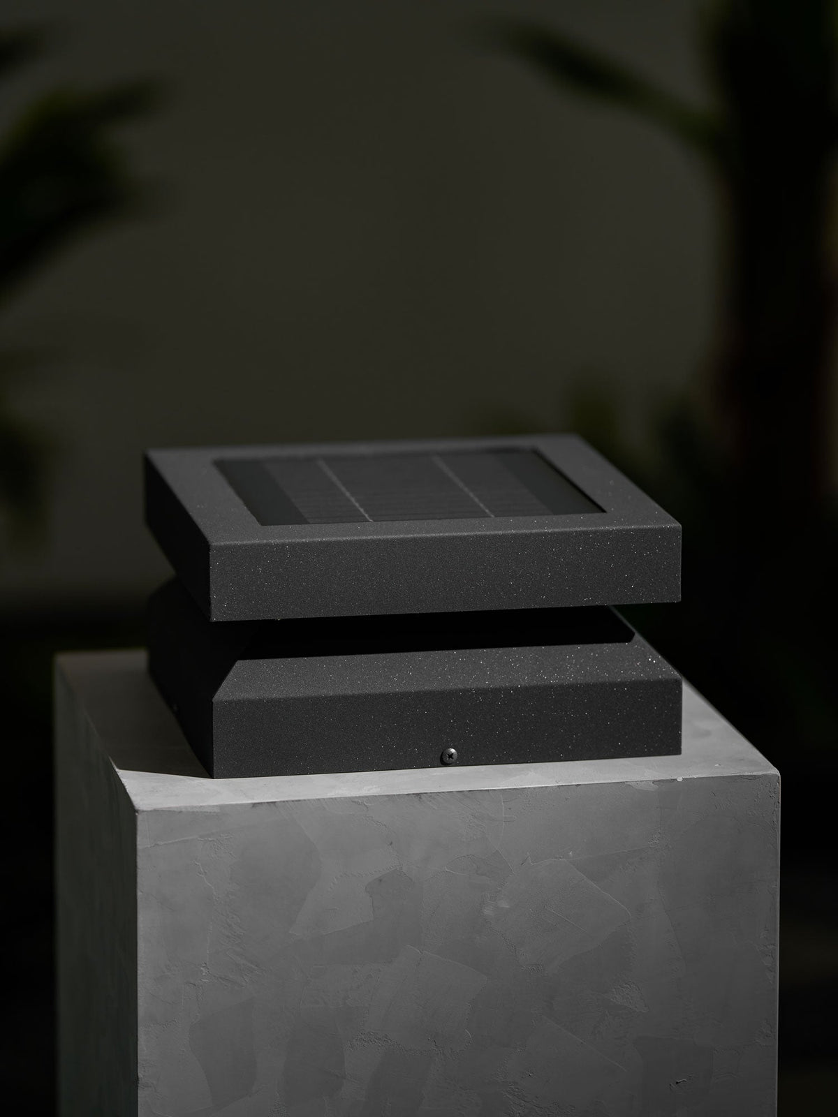 Modern Grey Square Post Light – Low Pillar Light for Gate