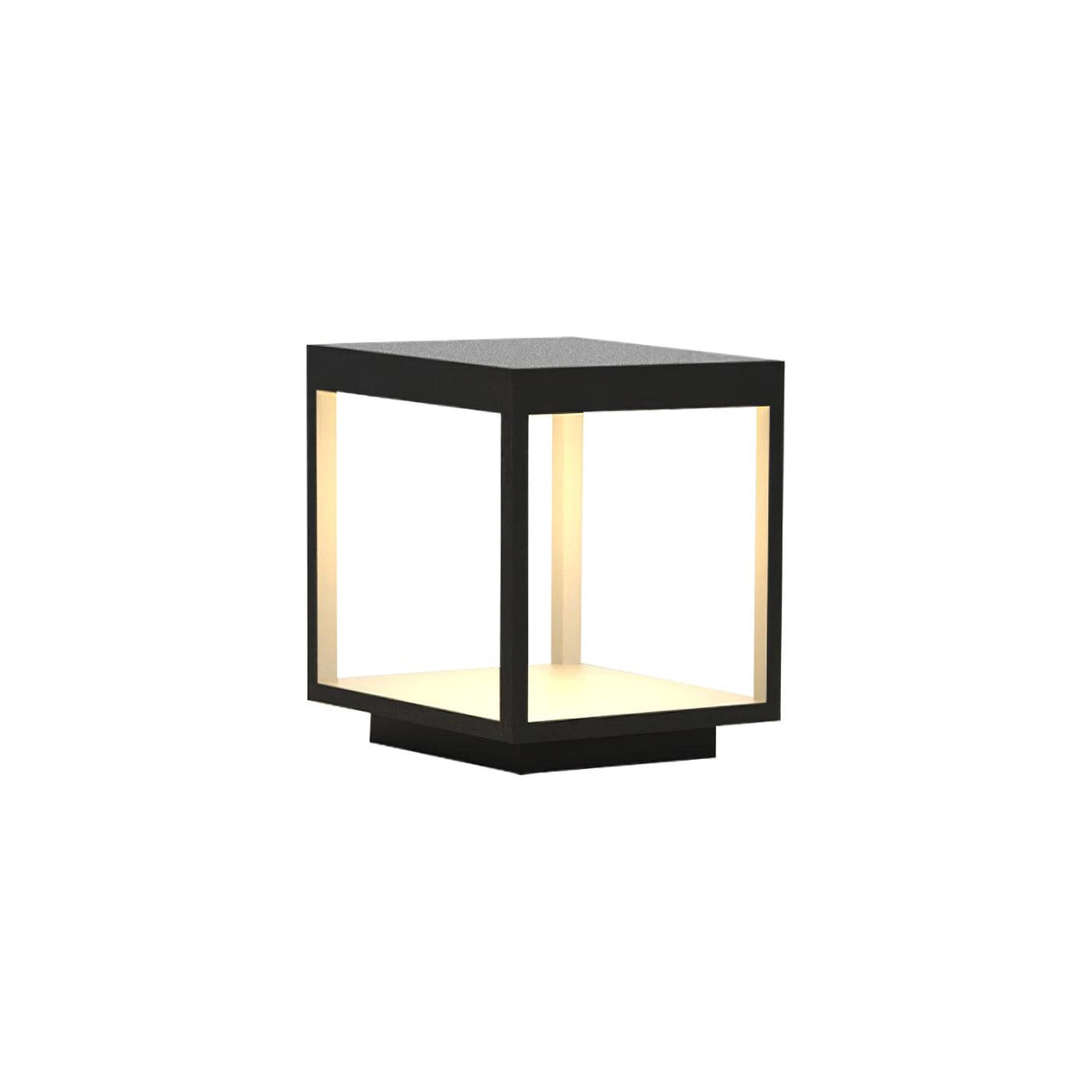Modern Silver Frame Post Light – Pillar Light for Patio