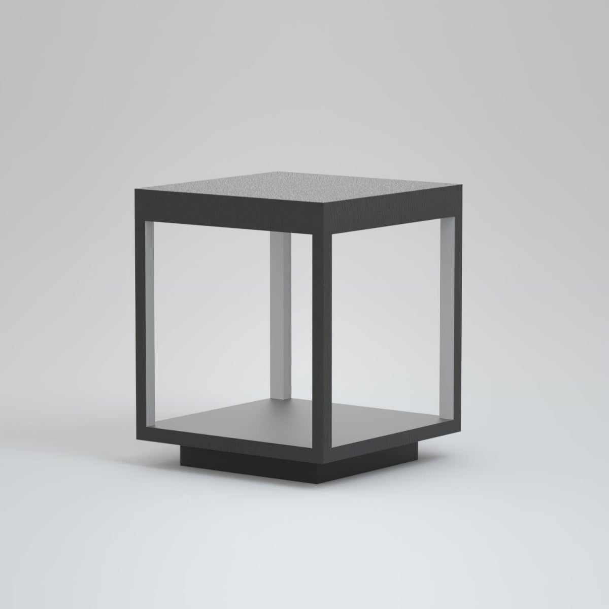 Modern Silver Frame Post Light – Pillar Light for Patio