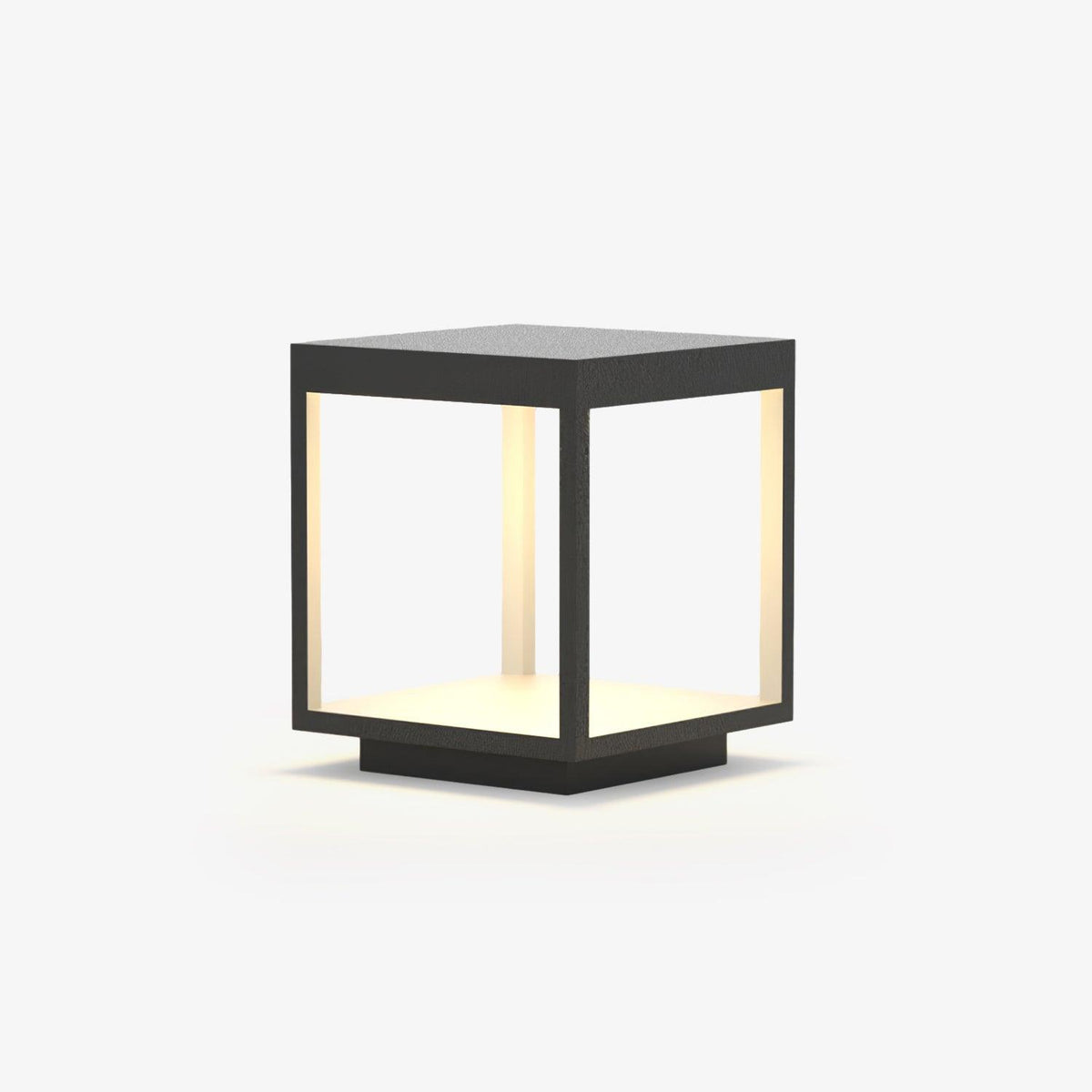 Modern Silver Frame Post Light – Pillar Light for Patio