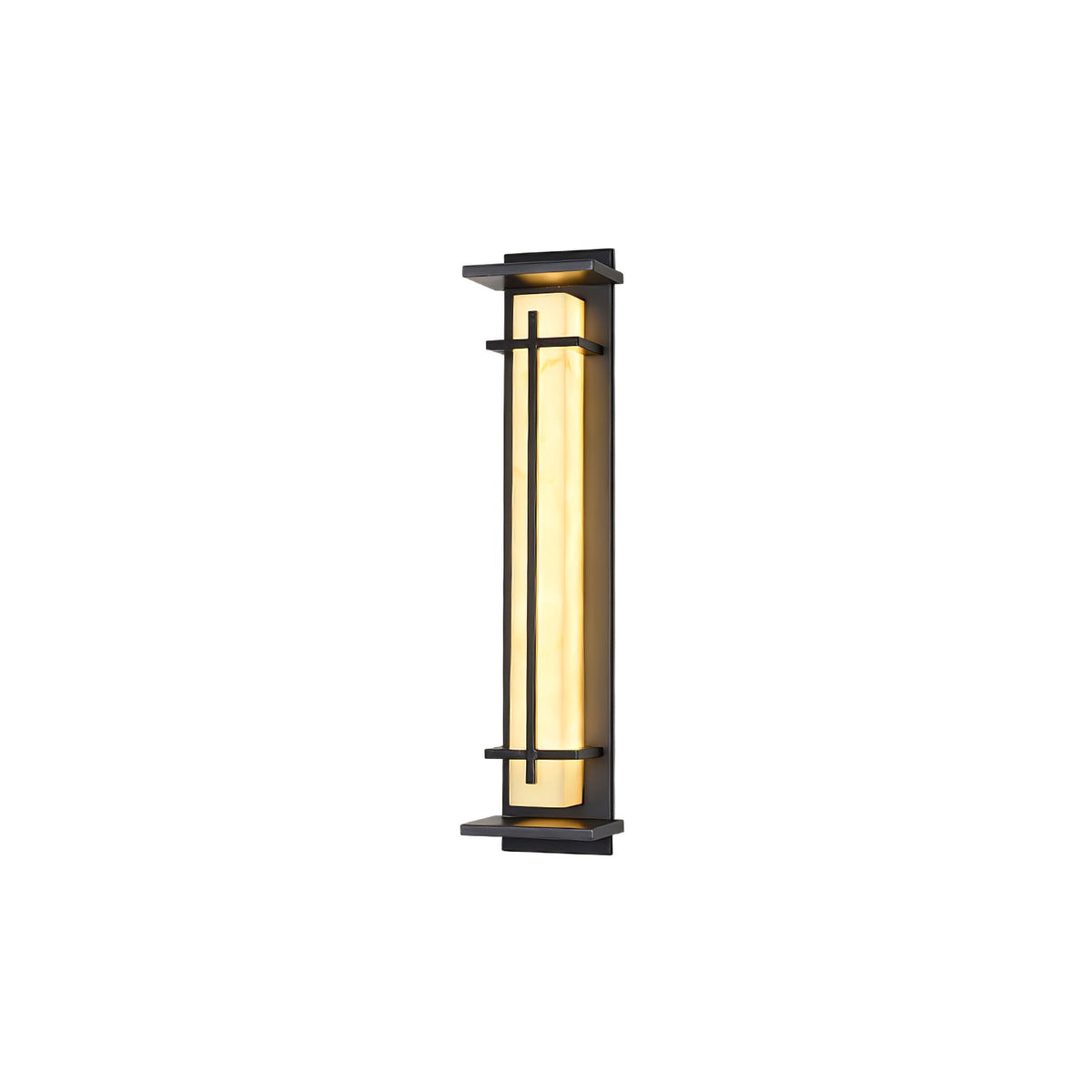 Modern Black Alabaster Wall Light – Tall Sconce for Porch