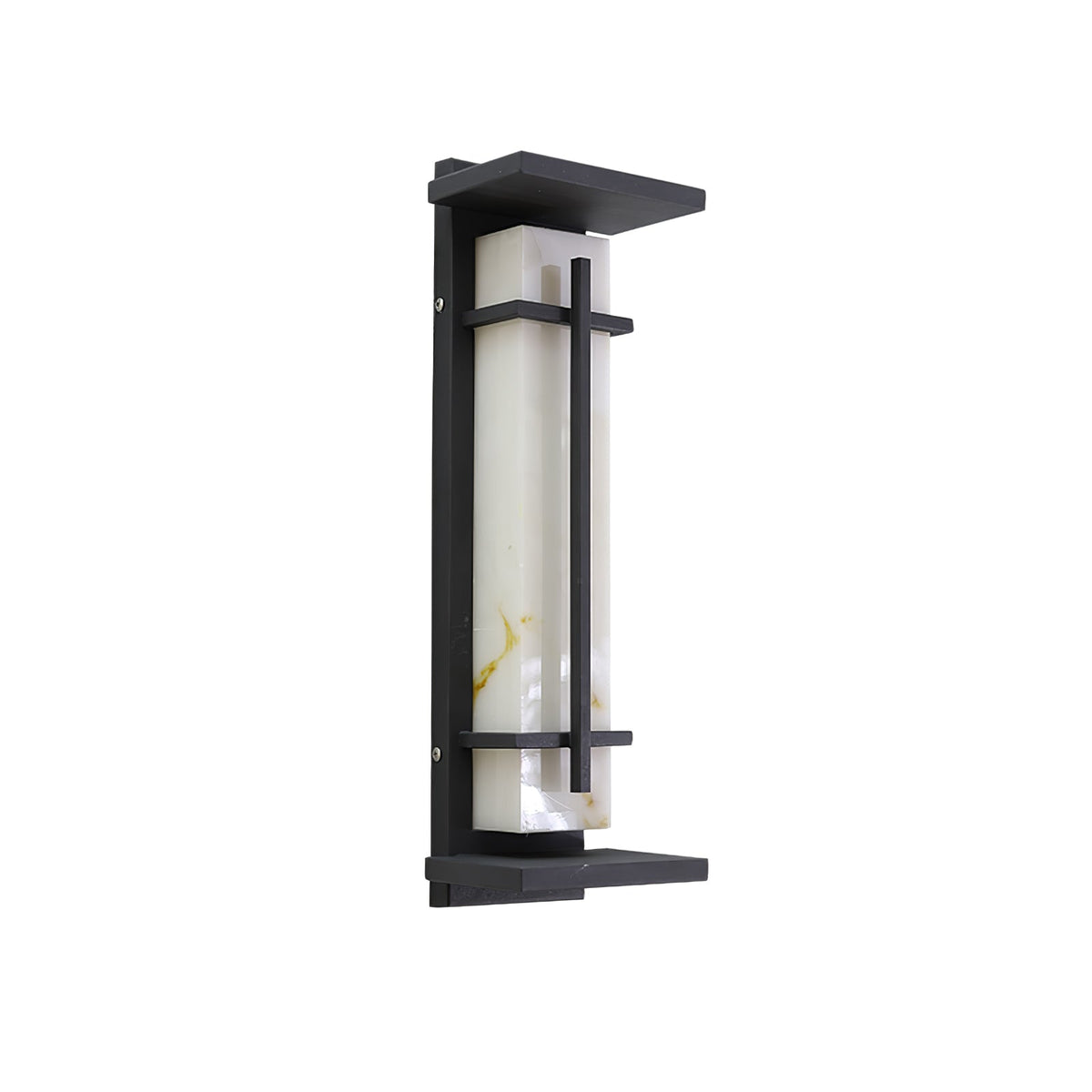 Modern Black Alabaster Wall Light – Tall Sconce for Porch