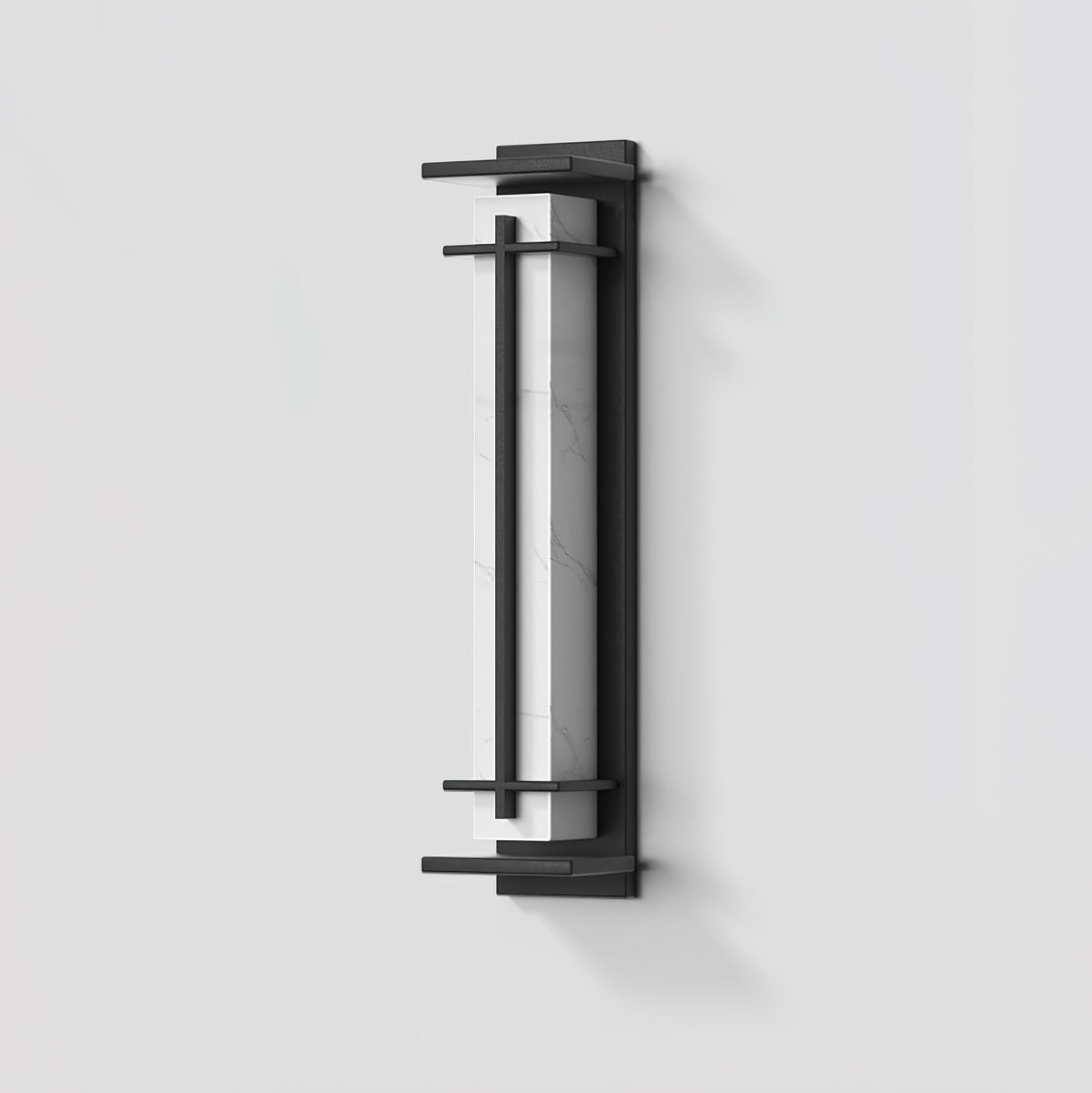 Modern Black Alabaster Wall Light – Tall Sconce for Porch
