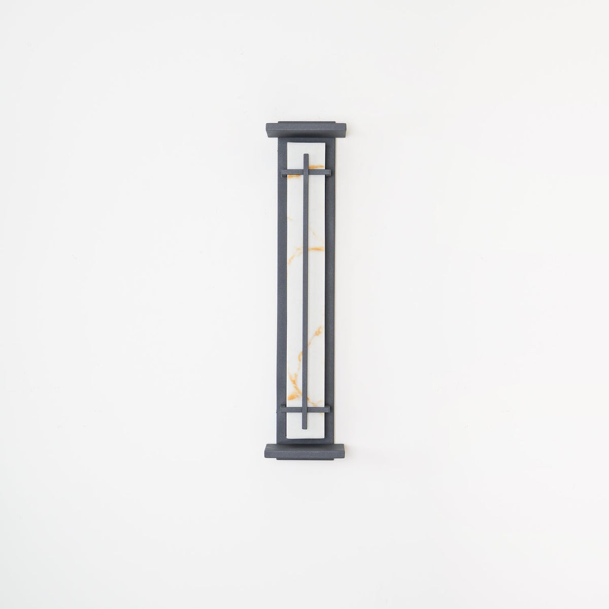 Modern Black Alabaster Wall Light – Tall Sconce for Porch