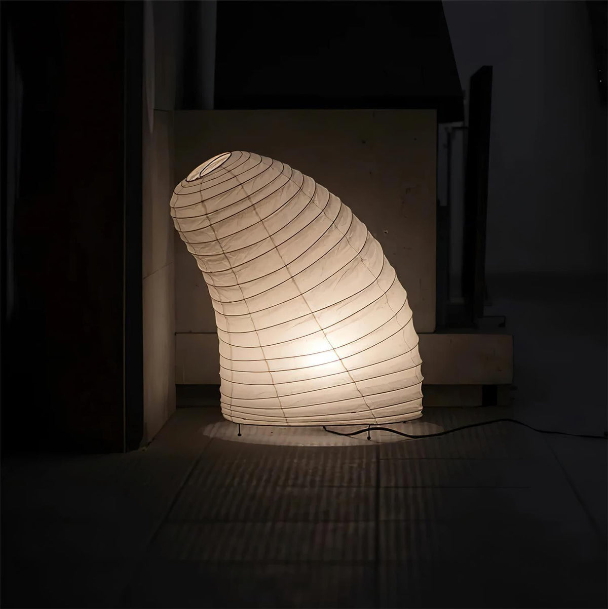 Japandi White Paper Table Lamp – Lantern Shade