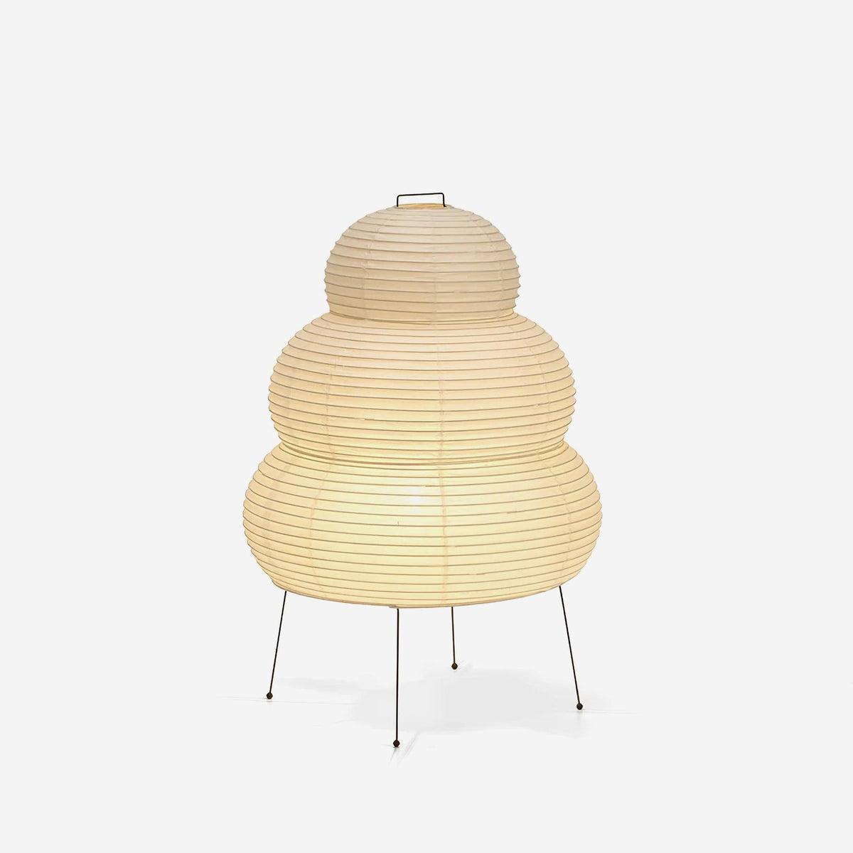 Japandi White Paper Table Lamp – Lantern Shade