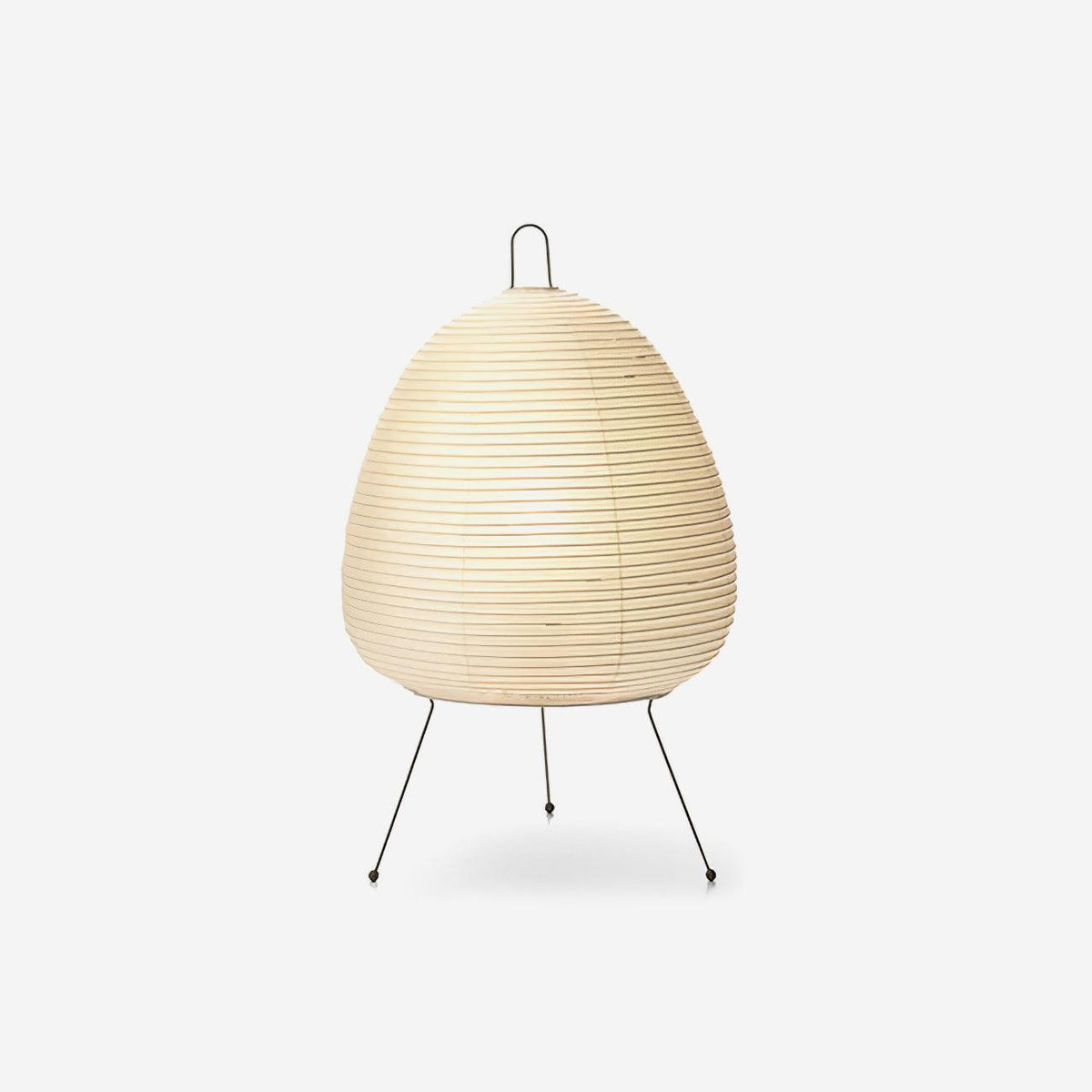 Japandi White Paper Table Lamp – Lantern Shade