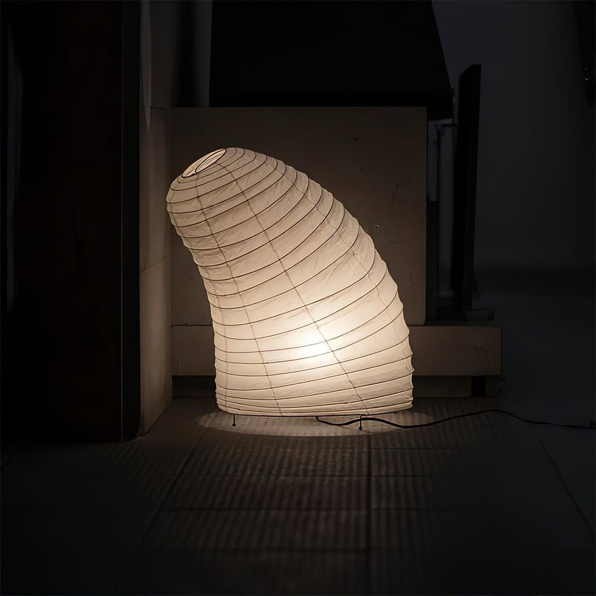 Japandi White Paper Table Lamp – Lantern Shade